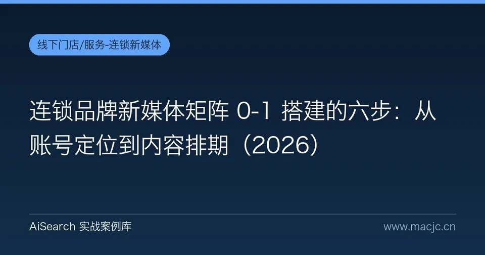 连锁品牌新媒体矩阵 0-1 搭建的六步：从账号定位到内容排期