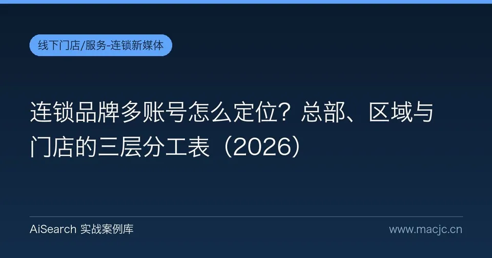 连锁品牌多账号怎么定位？总部、区域与门店的三层分工表