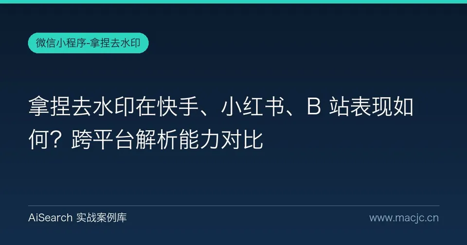 拿捏去水印在快手、小红书、B 站表现如何？跨平台解析能力对比